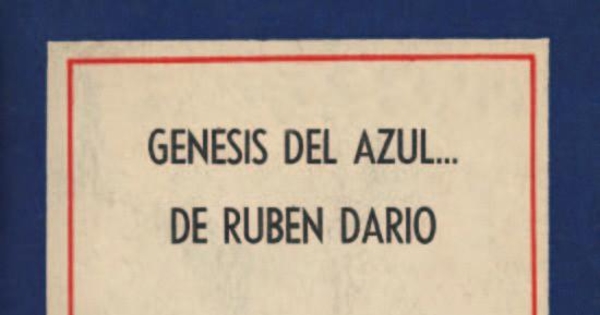 Génesis del Azul de Rubén Darío