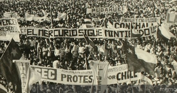 Concentración en Parque O'Higgins convocada por la Alianza Democrática, 18 de noviembre 1983