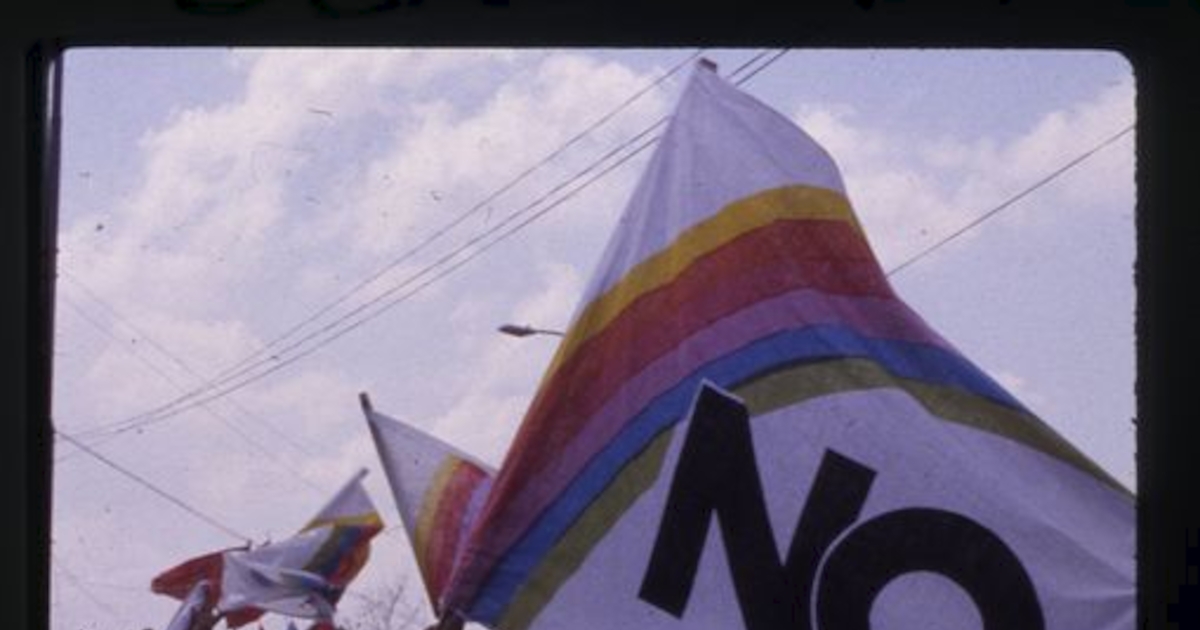 Celebración ciudadana en Santiago por el triunfo del No, 1988