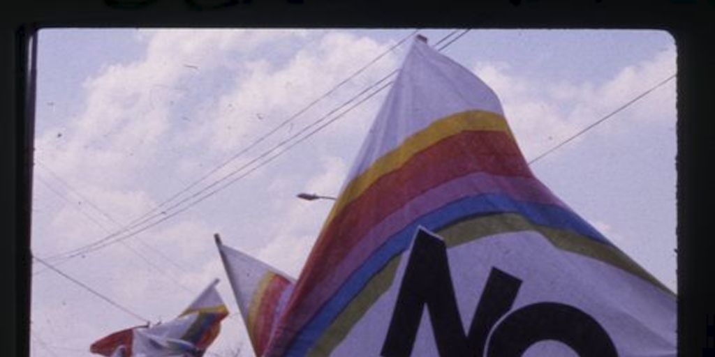 Celebración ciudadana en Santiago por el triunfo del No, 1988