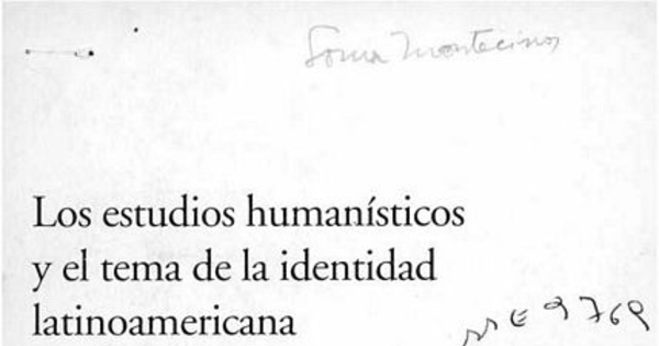 Los estudios humanísticos y el tema de la identidad latinoamericana