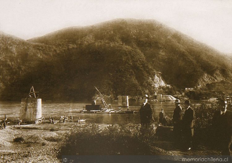 Vista de la construcción del Banco de Arena, 1910
