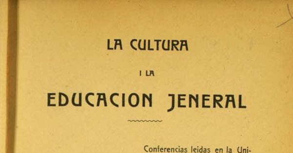 La cultura i la educación jeneral