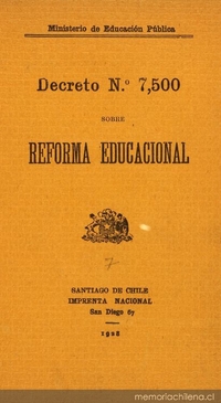 Decreto N° 7.500 : sobre reforma educacional