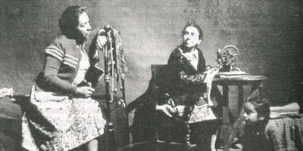 Maruja Cifuentes, Elena Moreno y niña en "Dionisio", de Alejandro Sieveking, 1962