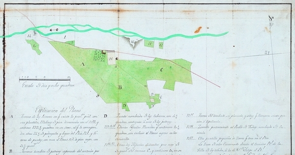 Plano de la Hacienda de Curimón: Partido de Los Andes, 1805