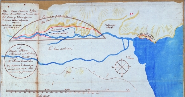 Plano de la Hacienda de Concón y establecimiento minero de lord Tomás Cochrane, Quillota, 1836