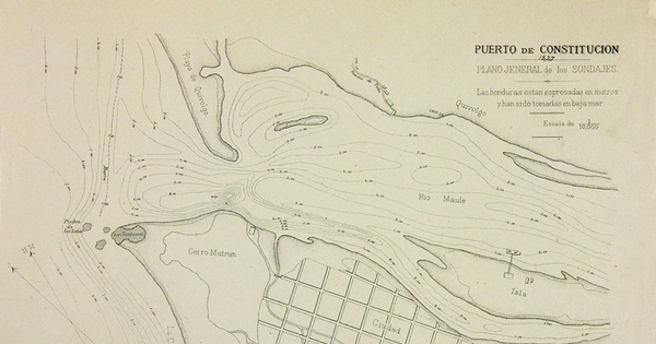 Puerto de Constitución. Plano jeneral de los sondajes, 1877
