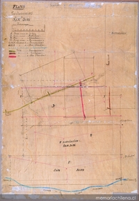 Plano de las pertenencias de minas de "San José" de Tamaya, 1868