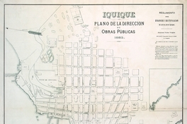 Iquique: plano de la Dirección de Obras Públicas, 1885