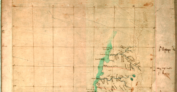 Mapa de Chile desde Copiapó a Chiloé, ca. 1840