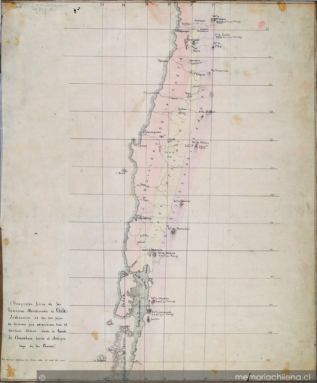 Geografía física de las provincias meridionales de Chile