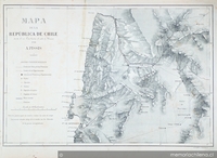 Mapa de la República de Chile desde el río Loa hasta el cabo de Hornos, ca. 1875