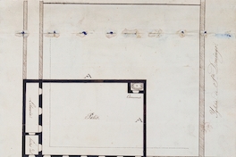 Plano de cuartos del convento Santo Domingo para la instalación de la Biblioteca Nacional, Santiago, 1822