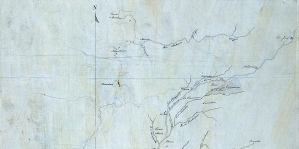 Plano de la zona de Valdivia, entre el río Mehuin y Lumaco, 1830