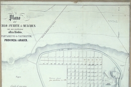 Plano del pueblo i fuerte de Mulchén con sus contornos ultra Bíobío, Departamento de Nacimiento, provincia de Arauco, 1860