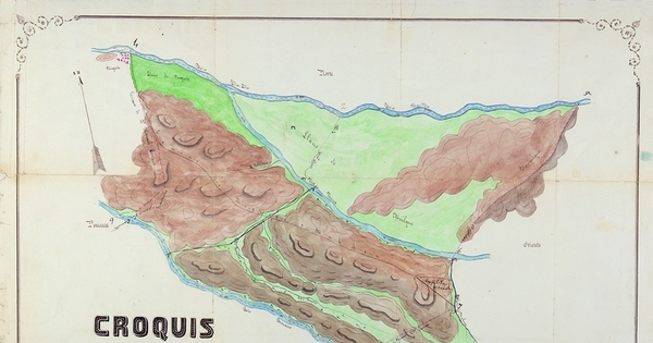 Croquis del cacicato de Negrete y Bureo, 1871