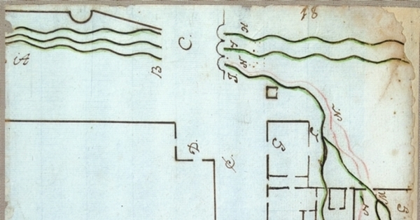 Plano de acequias en La Cañadilla, Santiago, 1787