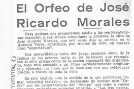 El Orfeo de José Ricardo Morales