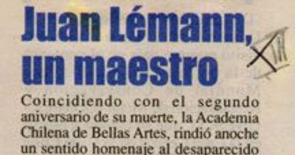 Juan Lemann un maestro