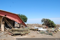 Destrucción producida por el terremoto y tsunami, Iloca, febrero de 2010