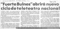 "Fuerte Bulnes" abrirá nuevo ciclo de teleteatro nacional