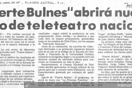 "Fuerte Bulnes" abrirá nuevo ciclo de teleteatro nacional