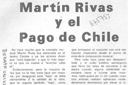 Martín Rivas y el pago de Chile