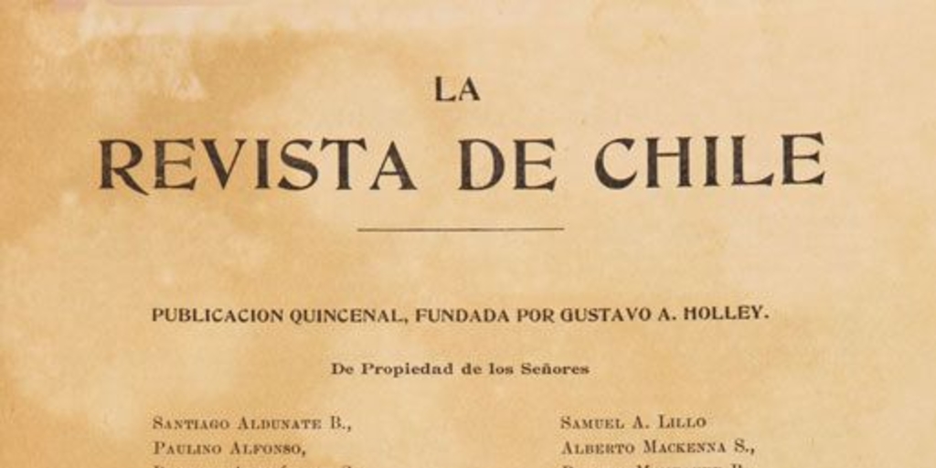 La Revista de Chile: tomo 5, julio a diciembre de 1900