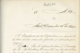 [Carta] 1849 Dic. 24, Santo., al Director de la Biblioteca Nacional [manuscrito]