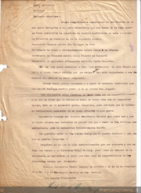 Correspondencia de la Secretaria General del Movimiento Pro-Emancipación de las Mujeres de Chile (MEMCH), Elena Caffarena, junio-diciembre, 1939