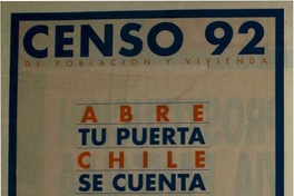 "Abre tu puerta, Chile se cuenta": afiche del censo de población y vivienda de 1992