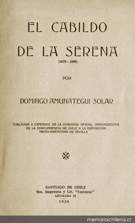 El Cabildo de La Serena : 1678-1800