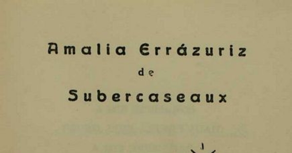 Amalia Errázuriz de Subercaseaux