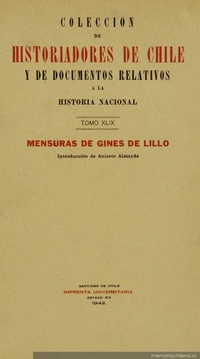 Mensura general de tierras de Ginés de Lillo : 1602-1605