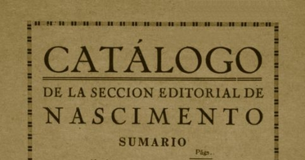 Catálogo de la sección editorial de Nascimiento