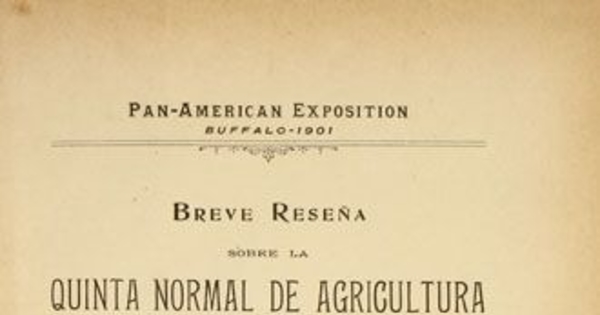 Breve reseña sobre la Quinta Normal de Agricultura