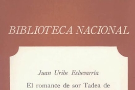 El romance de Sor Tadea de San Joaquín sobre la inundación que hizo el río Mapocho en 1783