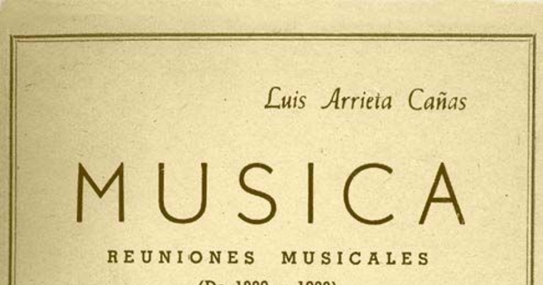 Música : reuniones musicales : de 1889 a 1933 : índice alfabético de autores, de ejecutantes profesionales y aficionados y de asistentes