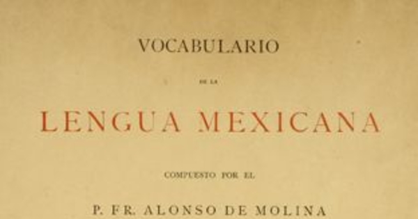 Vocabulario de la lengua mexicana