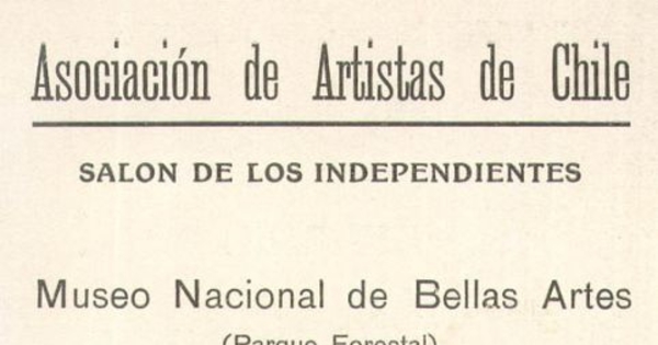 Salón de los Independientes : Museo Nacional de Bellas Artes (Parque Forestal)
