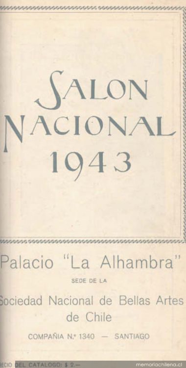 Exposición Anual de Bellas Artes (artes del dibujo), [en el Palacio La Alhambra], Salón Nacional 1943 : homenaje al maestro Antonio Coll y Pi, miembro extinto de esta Sociedad