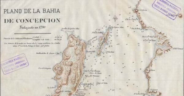 Plano de la Bahía de Concepción en 1790