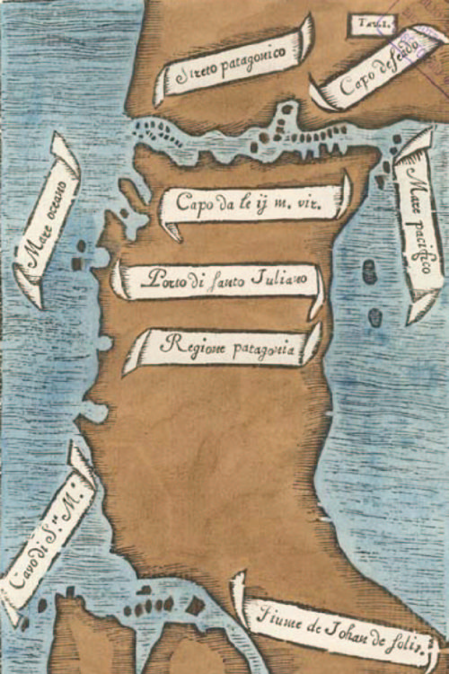 Primer mapa del Estrecho de Magallanes, 1520
