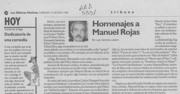 Homenajes a Manuel Rojas