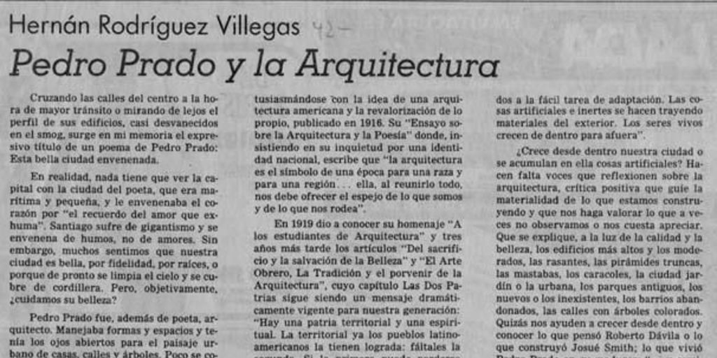 Pedro Prado y la arquitectura