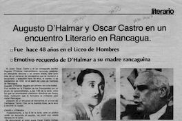 Augusto D'Halmar y Óscar Castro en un encuentro literario en Rancagua