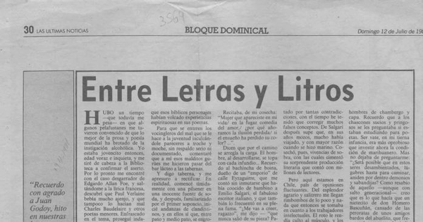 Entre letras y litros