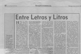 Entre letras y litros