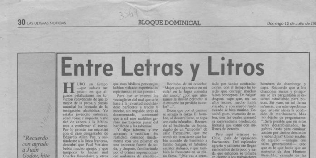 Entre letras y litros